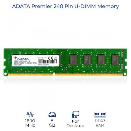 Adata 8GB DDR3 1600 Mhz Desktop Ram